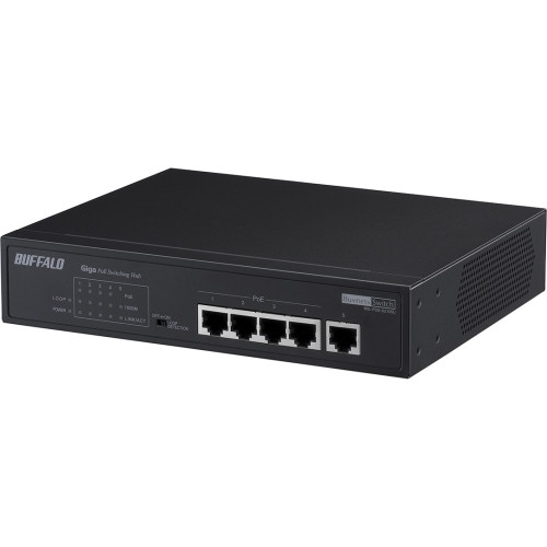 BSL-POE-G2105U Buffalo 5-Ports Desktop Gigabit Ethernet PoE Switch (Refurbished)