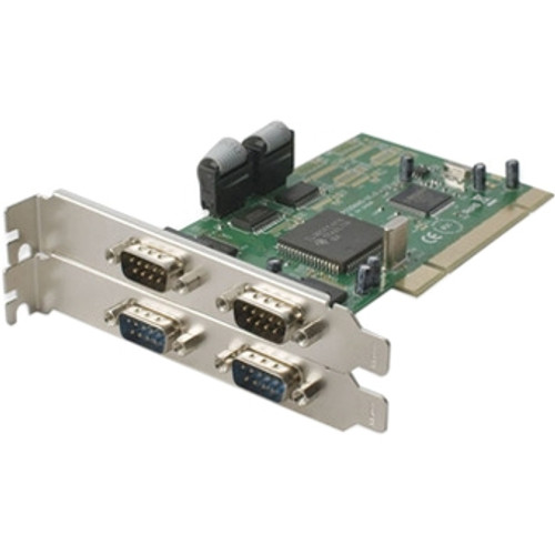 SY-PCI15002 SYBA Multimedia 4 DB-9 Serial (RS-232) Ports PCI Controller Card, Netmos 9865 Chipset 4 x 9-pin DB-9 Male Serial PCI