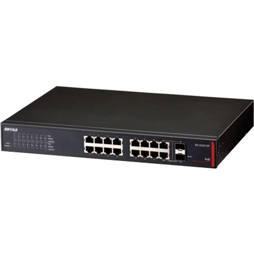 BS-GS2016P Buffalo 16-Ports Desktop/Rackmount Gigabit Green Ethernet High Power PoE Smart Switch (Refurbished)