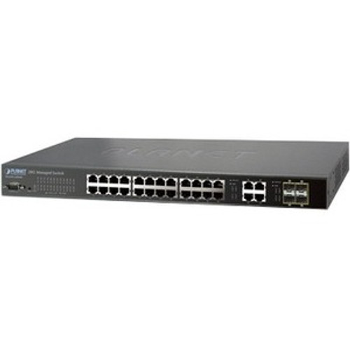 WGSW-28040 Planet Technology 28-Ports SNMP Manageable Gigabit Switch (24 + 4-Port SFP) (Refurbished)