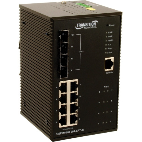 SISPM1040-384-LRT-B Transition Managed Hardened Gigabit Ethernet Switc