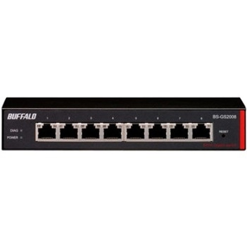 BS-GS2008 Buffalo 8-Ports Desktop Gigabit Green Ethernet Smart Switch (Refurbished)