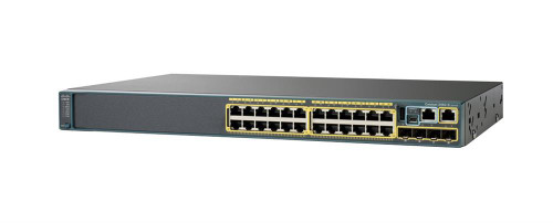 WS-C2960S-24PS-L-DDO Cisco Catalyst C2960s 24-Ports 10/100/1000 RJ-45 PoE Manageable Layer2 Rack-mountable 1U Ethernet Switch with 4x SFP Ports (Refurbished)