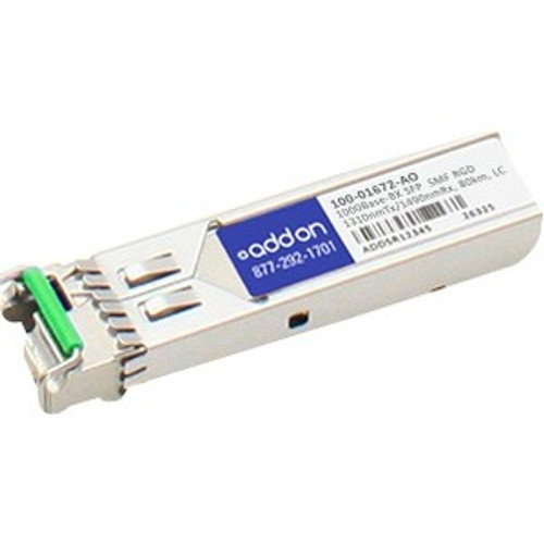 100-01672-AO AddOn 1.25Gbps 1000Base-BX-U Single-mode Fiber 60km 1310nmTX/1490nmRX LC Connector SFP Transceiver Module for Calix Compatible
