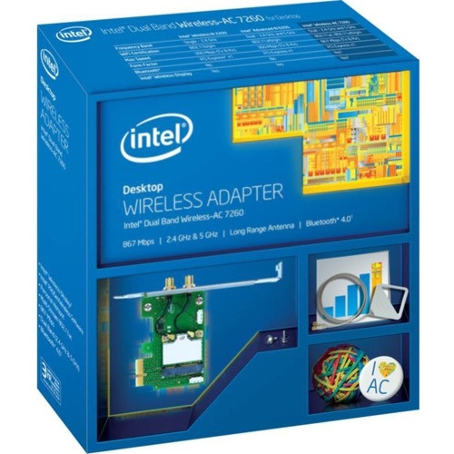 7260HMWDTX1 Intel Wireless-AC Dual Band 5GHz 300Mbps IEEE