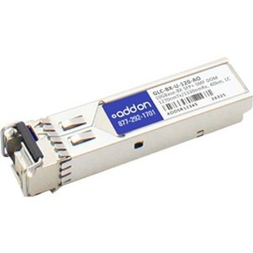 10G-SFPP-BXU-40K-AO AddOn 10Gbps 10GBase-BX40-U Single-mode Fiber 40km 1270nmTX/1330nmRX LC Connector SFP+ Transceiver Module with DOM for Brocade Compatible