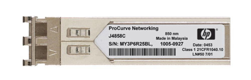 J4858CD HP ProCurve 1Gbps 1000Base-SX Multi-mode Fiber 550m 850nm Duplex LC Connector SFP (Mini-GBIC) Transceiver Module (Refurbished)