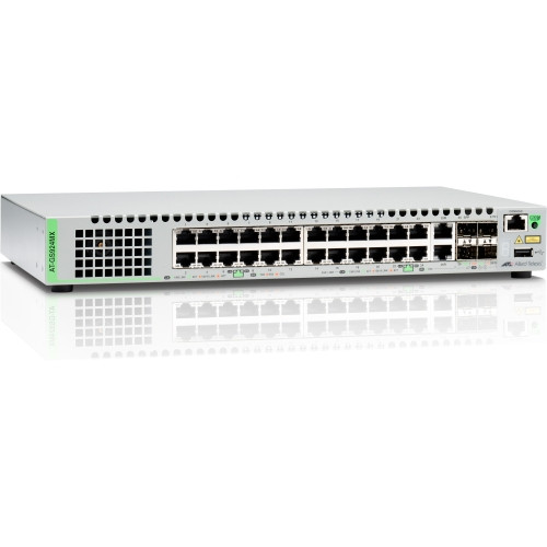 AT-GS924MX-10 Allied Telesis 24-Ports 10/100/1000Base-T Gigabit Ethernet Managed Switch (Refurbished)