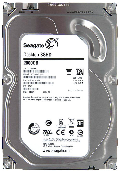 ST2000DX001 Seagate Desktop SSHD 2TB 7200RPM SATA 6Gbps 64MB Cache 8GB SSD 3.5-inch Internal Hybrid Hard Drive