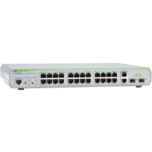 AT-FS926M-10 Allied Telesis 24-Ports 10/100/1000Base-T 100m Layer 2 Access Switch with 2x Combo Ports (10/100/1000base-T & Sfp Slot) (Refurbished)