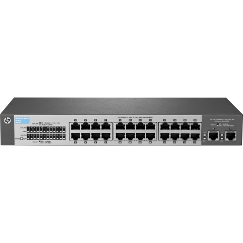 J9664AS HP V1410 2G 24-Ports 24 x 10/100 + 2 x 10/100/1000-T RJ-45 Fast Ethernet Unmanaged Rack-mountable Switch (Refurbished)