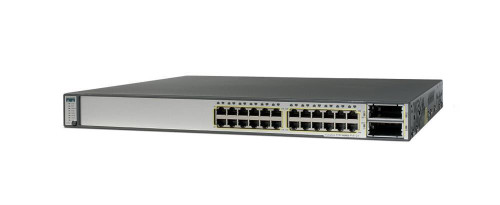 WS-C3750E-24PD-S-DDO Cisco Catalyst 3750e 24-Ports 10/100/1000 RJ-45 PoE Manageable Layer4 Stackable Ethernet Switch with 2x Uplink Ports (Refurbished)