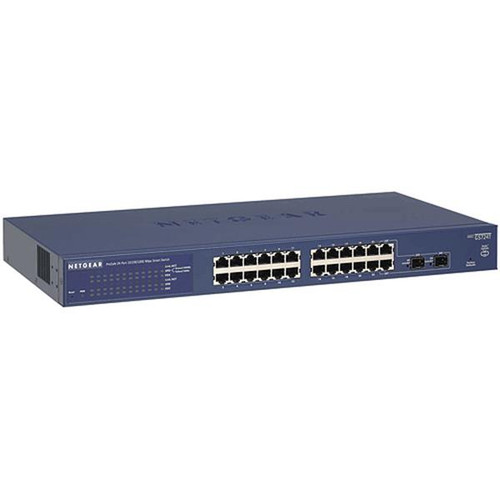NETNET396 NetGear ProSafe 24-Ports 10/100/1000Mbps RJ45 Gigabit Rackmount Switch With 2 SFP Slots (Refurbished)