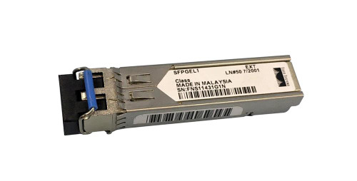 SFPGEL1 Cisco 1Gbps 1000Base-LX/LH Single-Mode Fiber 10km 1310nm Duplex LC Connector SFP Transceiver Module (Refurbished)