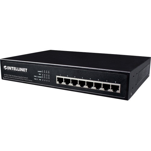 560641 Intellinet Network 8-Ports Gigabit Ethernet PoE+ Switch (Refurbished)