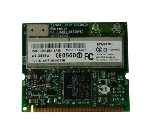 BCM94301MP Broadcom 2.4GHz 54Mbps IEEE 802.11a/b/g Mini PCI WLAN Wireless Network Card for HP Compatible
