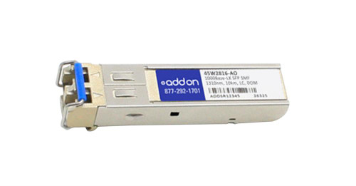 45W2816AO AddOn 1.25Gbps 1000Base-LX Single-mode Fiber 10km 1310nm Duplex LC Connector SFP Transceiver Module