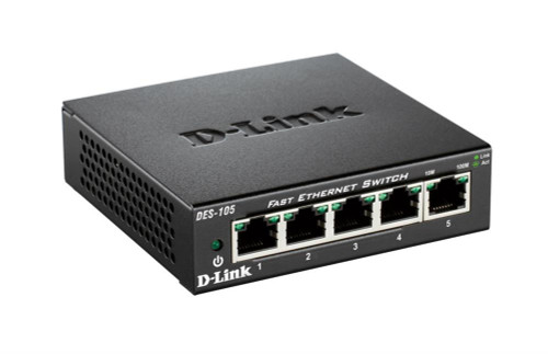 DES-105_BIN1 D-Link 5-Port 10/100 Fast Ethernet Desktop Switch (Refurbished)