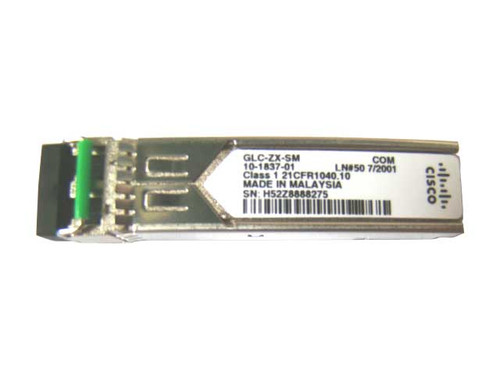 GLC-ZX-SM-1 Cisco 1Gbps 1000Base-ZX Single-Mode Fiber 70km 1550nm Duplex LC Connector SFP Transceiver Module
