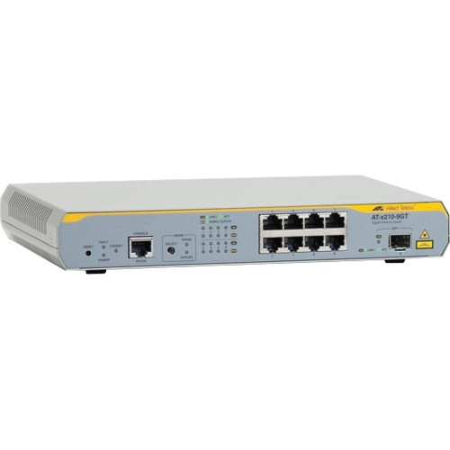 AT-X210-9GT-10 Allied Telesis 8-Ports 10/100/1000Base-T Standalone Enterprise Edge Switch with 1x SFP Port (Refurbished)