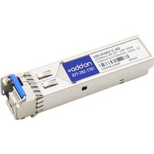 100-01667-C-AO AddOn 1.25Gbps 1000Base-BX-D Single-mode Fiber 10km 1550nmTX/1310nmRX LC Connector SFP Transceiver Module for Calix Compatible