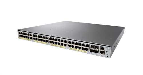 WS-C4948E-BDL-1 Cisco Catalyst 4948E 48-Ports 10/100/1000Base-T RJ-45 Manageable Layer3 Rack-mountable Ehternet Switch with 4x SFP and SFP+ Ports (Refurbished)