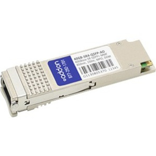 40GB-SR4-QSFP-AO AddOn 40Gbps 40GBase-SR4 Multi-mode Fiber 150m 850nm MPO Connector QSFP+ Transceiver Module for Enterasys Compatible