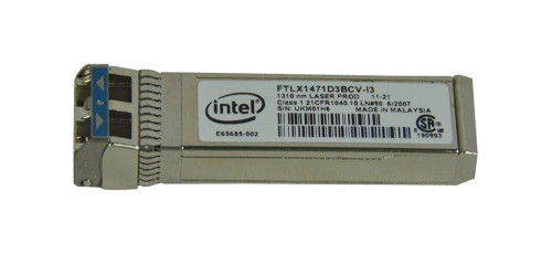FTLX1471D3BCV-I3 Intel 10Gbps 10GBase-LR Single-mode Fiber 10km 1310nm Duplex LC Connector SFP+ Transceiver Module for Finisar Compatible