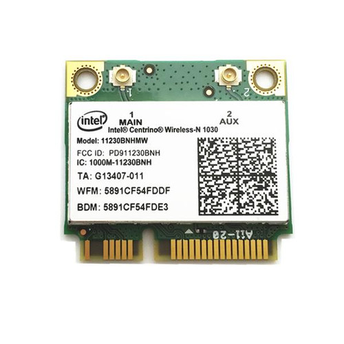 11230BNHMW Intel Centrino Wireless-N 1030 2.4GHz 300Mbps IEEE 802.11b/g/n Bluetooth 3.0 PCI Express Half Mini Wireless Network Adapter