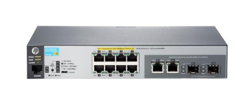 J9780A#ABA HP 2530 8-Ports RJ-45 10/100/1000 -T PoE+ Manageable Layer 2 Rack-mountable 1U with Combo 2x Gigabit SFP Switch (Refurbished)