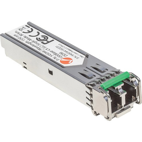 545044 Intellinet Network 1Gbps 1000Base-LX Single-mode Fiber 80km 1550nm LC Connector SFP Optical Transceiver Module