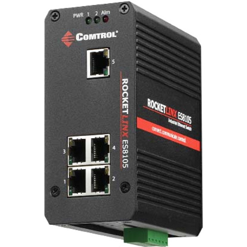 32075-3 Comtrol RocketLinx ES8105-GigE Unmanaged 5-Port industrial Ethernet Switch with full Gigabit Ethernet (Refurbished)