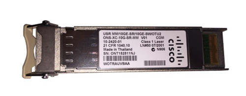 10-2420-01 Cisco 10Gbps 10GBase-SR Multi-mode Fiber 300m 850nm Duplex LC Connector XFP Transceiver Module