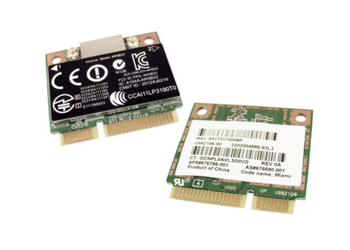 676786-001 HP AR5B22 1Gbps 2.4GHz IEEE 802.11a/b/g/n Bluetooth 4.0 Mini PCI Express Wireless Network Card