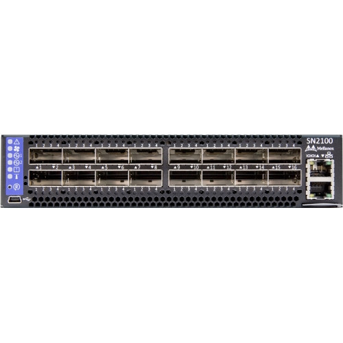 MSN2100-BB2RC Mellanox Spectrum Based 40Gbps 1u Open Ethernet Switch With Cumulus Linux 16 Qsfp28 Ports 2 Power Supplies (Ac) X86 Dual Core Short Depth C2p Air