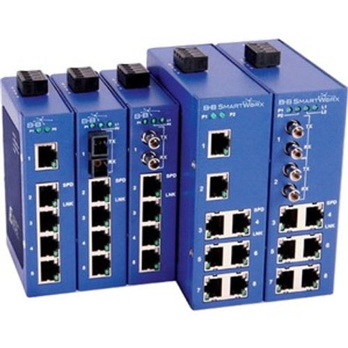 ESW208-2ST-T B+B SmartWorx Elinx ESW208-2ST-T Ethernet Switch - 8 Ports - Fast Ethernet - 10/100Base-TX, 100Base-FX - 2 Layer Supported - Power Supply - Twisted