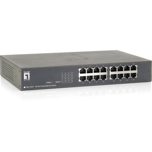 FEU-1610 LevelOne 16-Port 10/100 Fast Ethernet Desktop Switch 16 x 10/100Mbps Ports (Refurbished)