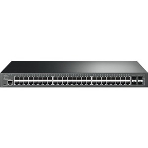 TL-SG3452P TP-Link JetStream TL-SG3452P Ethernet Switch - 48 Ports - Manageable - 3 Layer Supported - Modular - 4 SFP Slots - 52.53 W Power Consumption - 384 W