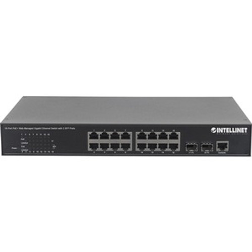 560931 Intellinet 16-Port PoE+ Web-Managed Gigabit Ethernet Switch with 2 SFP Ports - 16 Ports - Manageable - Gigabit Ethernet - 10/100/1000Base-T,