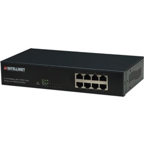 560399 Intellinet Network Solutions 8-Port PoE Office Switch - 4 x 7.3 Watts PoE Ports, 4 x Standard RJ45 Ports, Class 2 IEEE 802.3af Compliant, Endspan, 