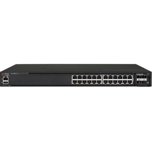 ICX7450-24P-E-RMT3 Brocade 24-Ports 10/100/1000Base-TX PoE+ Layer 3 Manageable Rack-mountable 1U with 40 Gigabit Ethernet QSFP+ Switch (Refurbished)