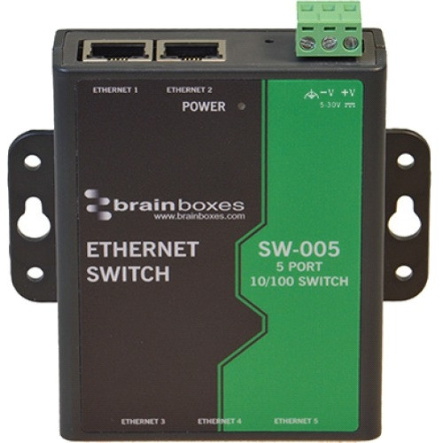 SW-005-X100M Brainboxes SW-005 Unmanaged Ethernet Switch 5 Ports 5 Network Twisted Pair 2 Layer Supported Rail-mountable, Wall Mountable  (Refurbished)