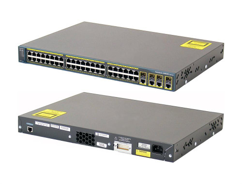 WS-C2960G-48TC Cisco Catalyst 44-Ports RJ-45 Manageable Layer2 Desktop and Rack-mountable Ethernet Switch with 4x Shared SFP Slots (Refurbished)