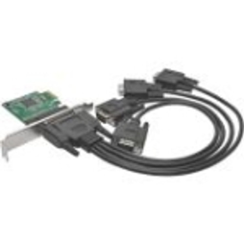 PCE-D9-04-CBL Tripp Lite 4-Port DB9 RS232 PCI Express Serial Card PCIe w/Breakout Cable PCI Express x1 4 x DB-9 Male RS-232 Serial Via Cable Plug-in Card
