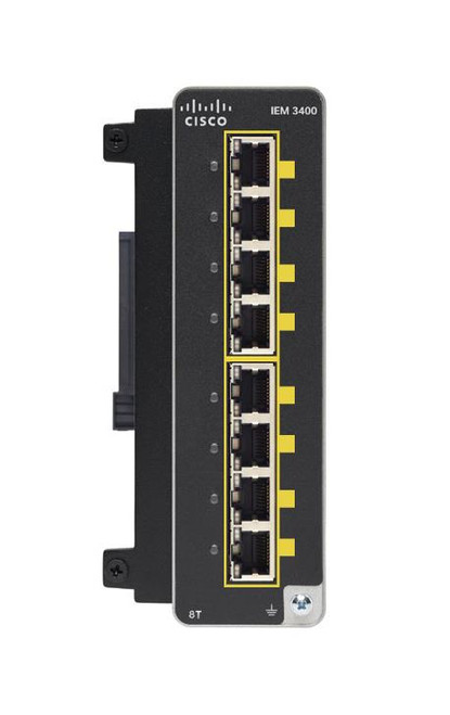 IEM-3400-8T= Cisco Catalyst IE3400 8-Ports RJ-45 1000Base-T Gigabit Ethernet Rugged Industrial Ethernet Switch Advanced Module (Refurbished)