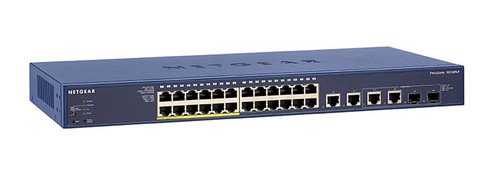 FS728TLP NetGear 24-Ports 10/100Mbps RJ-45 Manageable Desktop Rack-mountable Ethernet Switch with 12x RJ-45 PoE Ports (Refurbished)