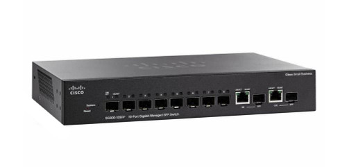 SG350-10SFP-K9 Cisco 250 Series 8-Ports SFP 10/100/1000Base-T PoE+ Manageable Layer 3 Rack-mountable 1U Gigabit Ethernet Switch (Refurbished)