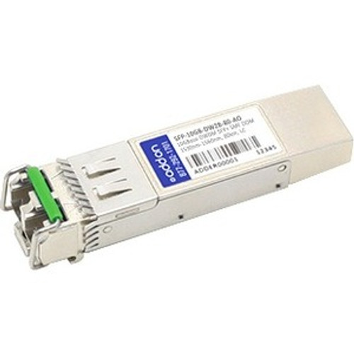 SFP-10GB-DW28-80-AO AddOn 10Gbps 10GBase-DWDM Single-mode Fiber 80km 1554.94nm LC Connector SFP+ Transceiver Module
