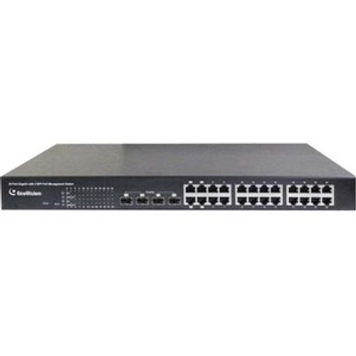 84-POE2411-001U GeoVision GV-POE2411 24-Port Gigabit 802.3at Web Management PoE Switch - 24 Ports - Manageable - Gigabit Ethernet - 10/100/1000Base-T, 1000Base-X -