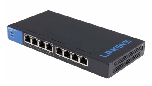 LILGS108P Linksys 8-Ports 10/100/1000Mbps RJ-45 Unmanaged Gigabit Ethernet Switch (Refurbished)
